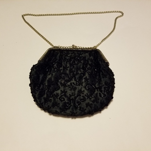 Vintage Handbags - Vintage hand- beaded Prom or evening bag Firm